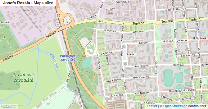 Josefa Ressla - mapa ulice