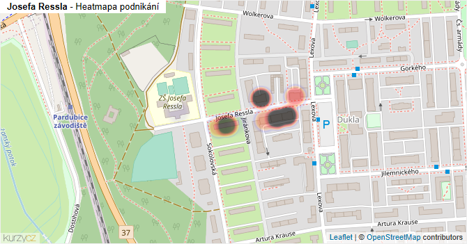 Josefa Ressla - mapa podnikání