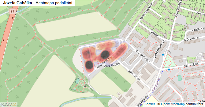 Jozefa Gabčíka - mapa podnikání