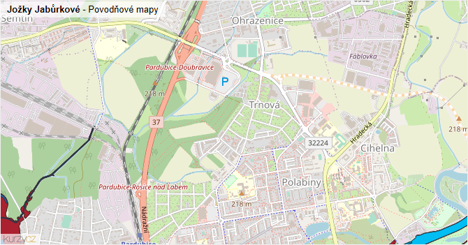 Jožky Jabůrkové - záplavové mapy stoleté vody