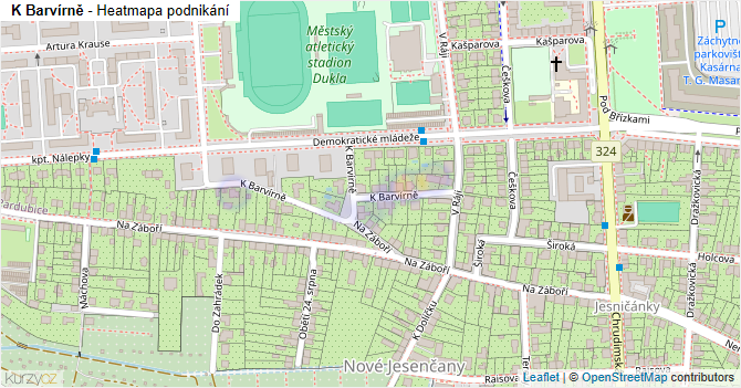 K Barvírně - mapa podnikání