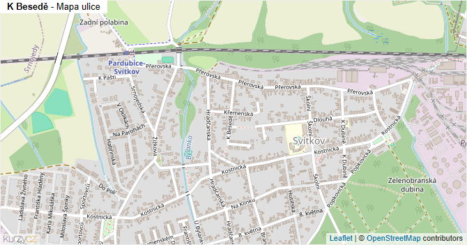 K Besedě - mapa ulice