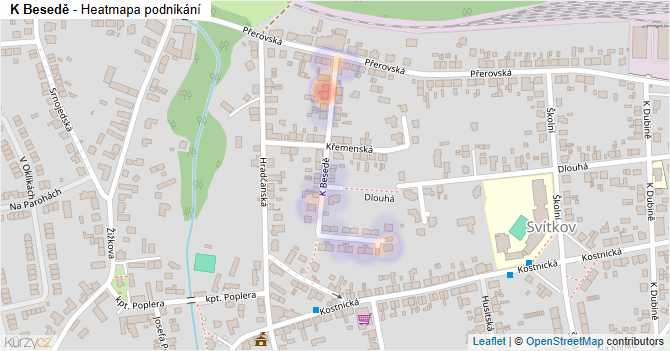 K Besedě - mapa podnikání