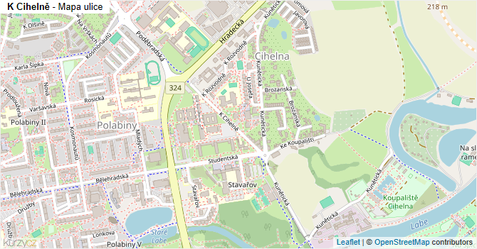 K Cihelně - mapa ulice