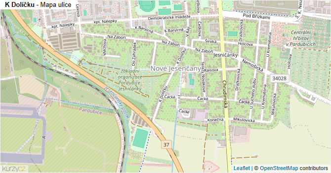 K Dolíčku - mapa ulice