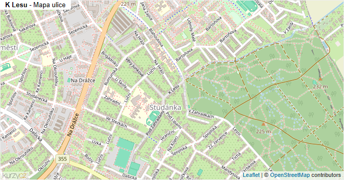 K Lesu - mapa ulice