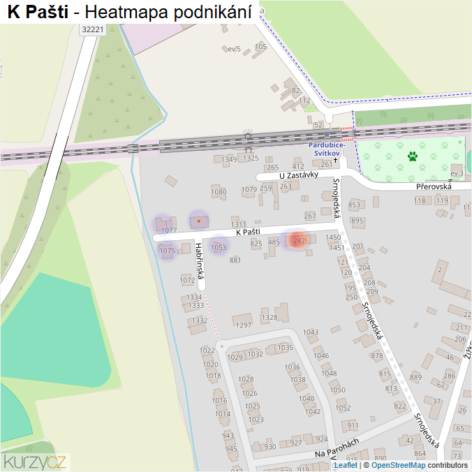 Mapa K Pašti - Firmy v ulici.