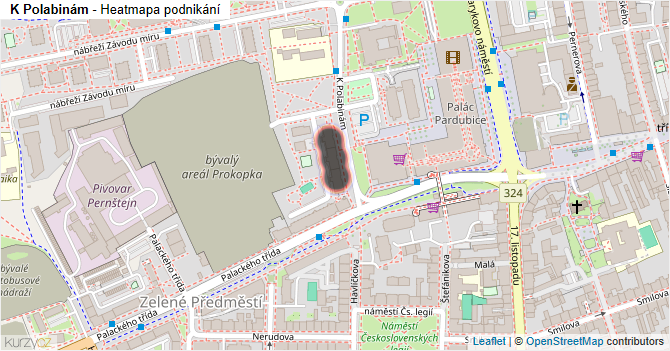 K Polabinám - mapa podnikání