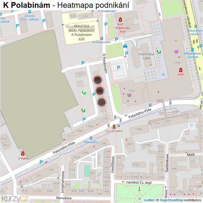 Mapa K Polabinám - Firmy v ulici.