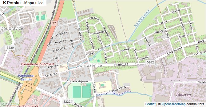 K Potoku - mapa ulice