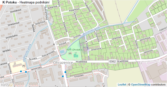 K Potoku - mapa podnikání