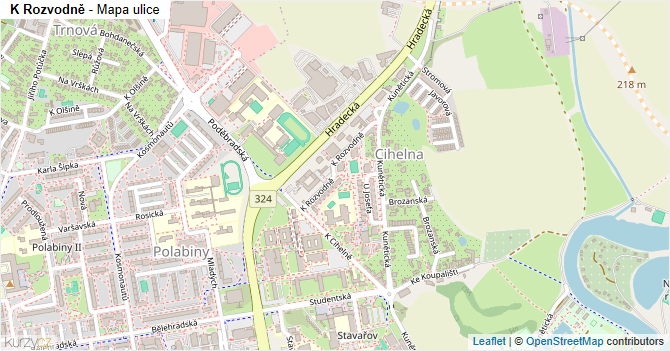 K Rozvodně - mapa ulice
