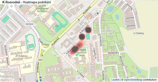 K Rozvodně - mapa podnikání