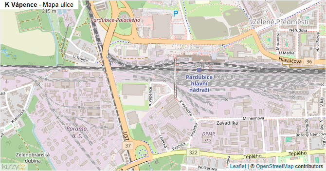 K Vápence - mapa ulice