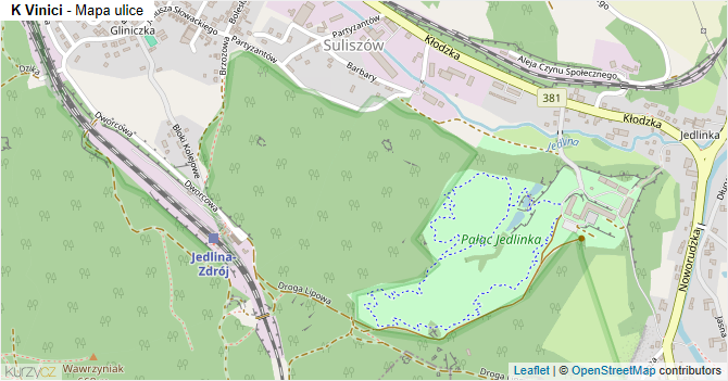 K Vinici - mapa ulice
