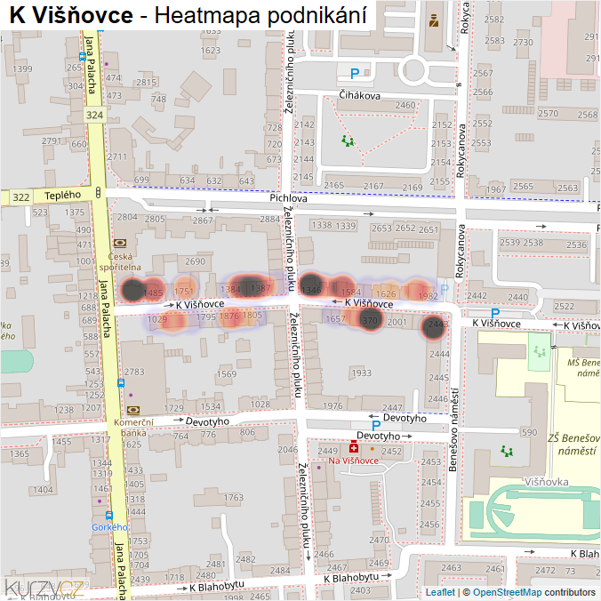 Mapa K Višňovce - Firmy v ulici.