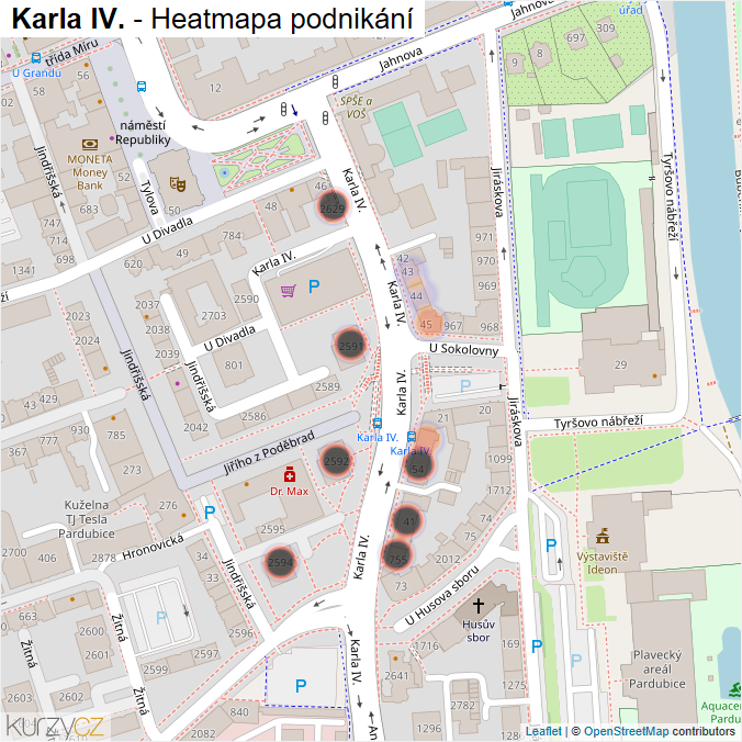 Mapa Karla IV. - Firmy v ulici.