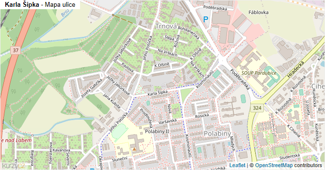 Karla Šípka - mapa ulice