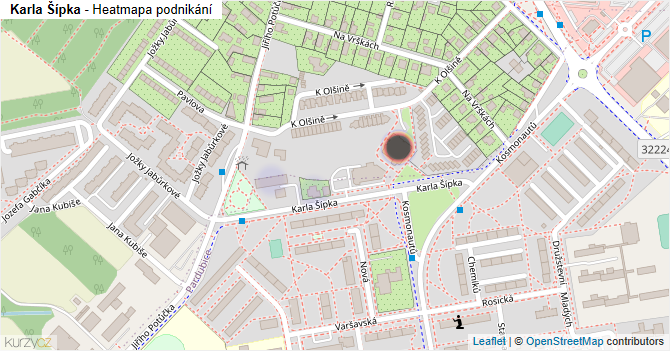 Karla Šípka - mapa podnikání
