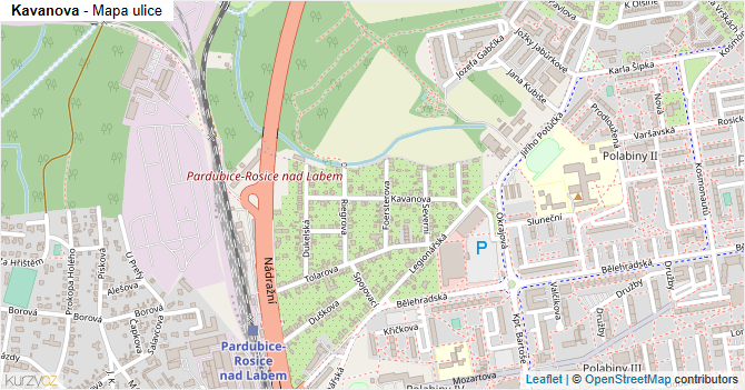 Kavanova - mapa ulice