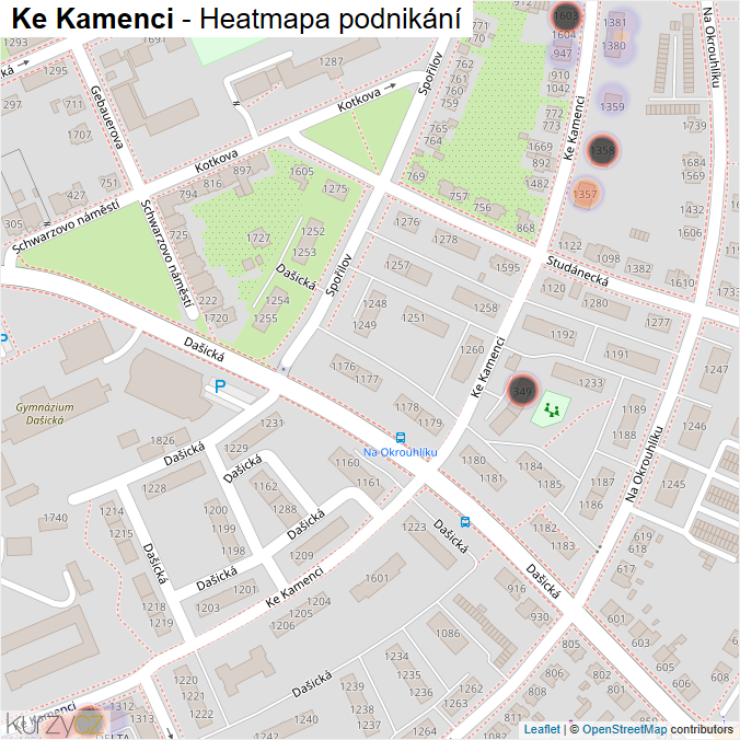 Mapa Ke Kamenci - Firmy v ulici.