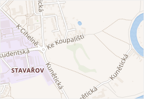 Ke Koupališti v obci Pardubice - mapa ulice