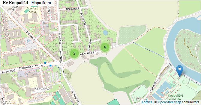 Ke Koupališti - mapa firem