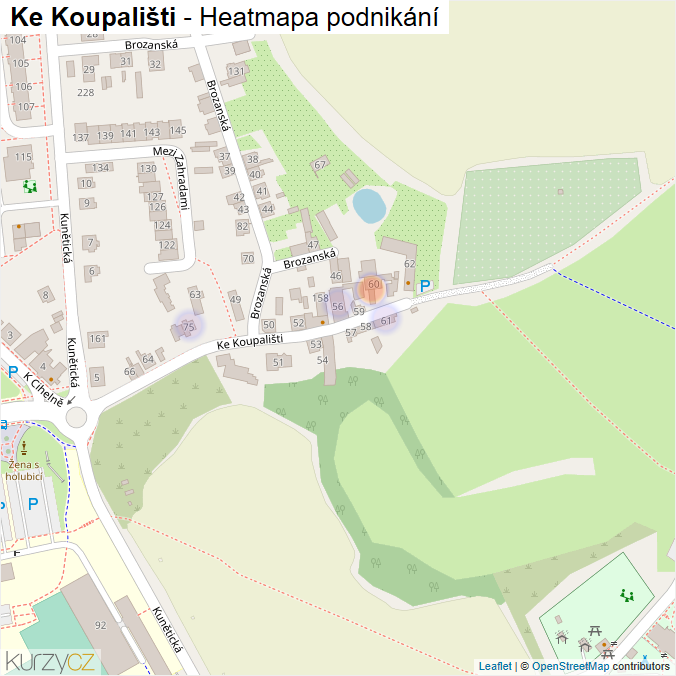 Mapa Ke Koupališti - Firmy v ulici.