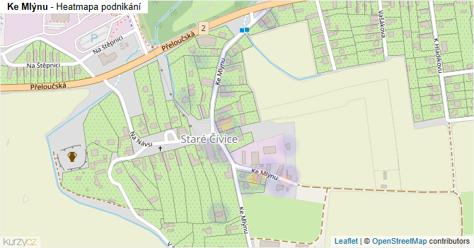 Ke Mlýnu - mapa podnikání