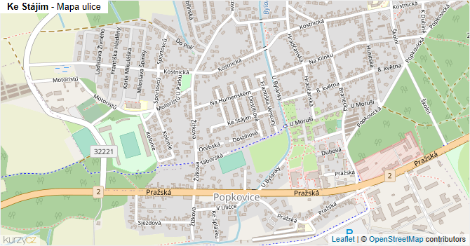 Ke Stájím - mapa ulice