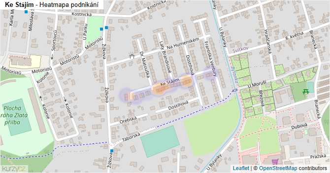 Ke Stájím - mapa podnikání