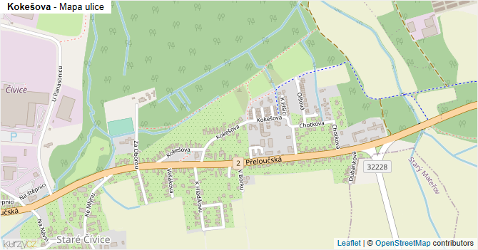 Kokešova - mapa ulice