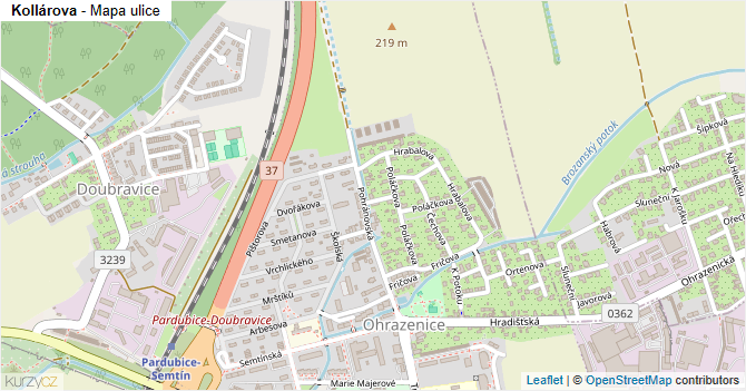 Kollárova - mapa ulice