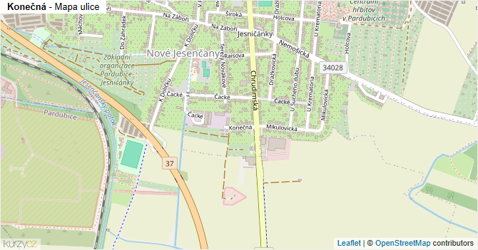 Konečná - mapa ulice