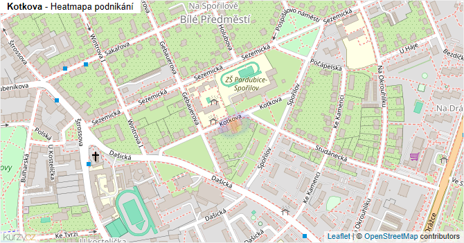 Kotkova - mapa podnikání