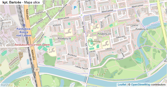 kpt. Bartoše - mapa ulice