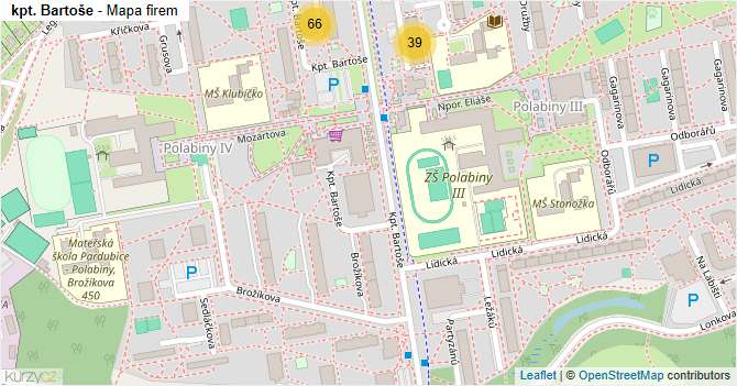 kpt. Bartoše - mapa firem