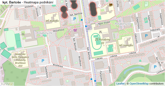 kpt. Bartoše - mapa podnikání