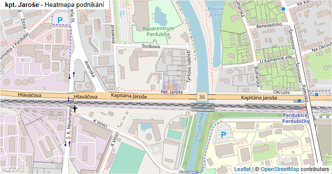 kpt. Jaroše - mapa podnikání