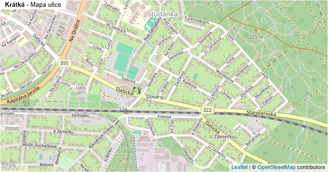 Krátká - mapa ulice