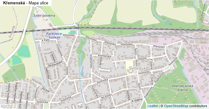 Křemenská - mapa ulice