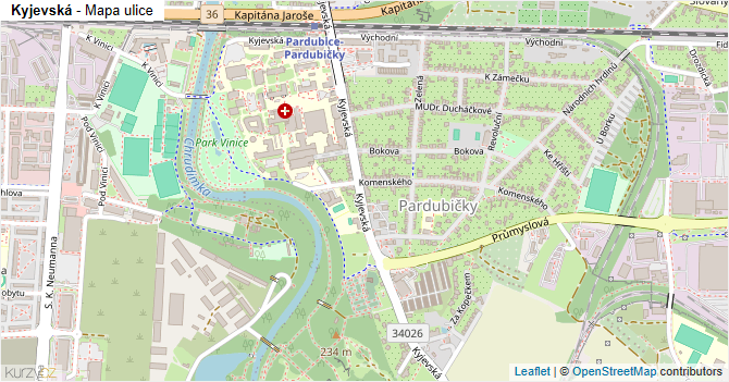 Kyjevská - mapa ulice