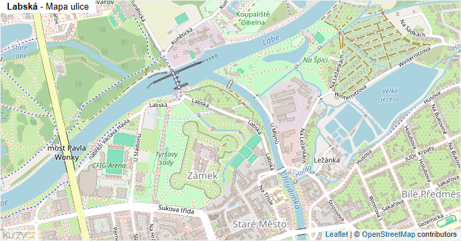 Labská - mapa ulice