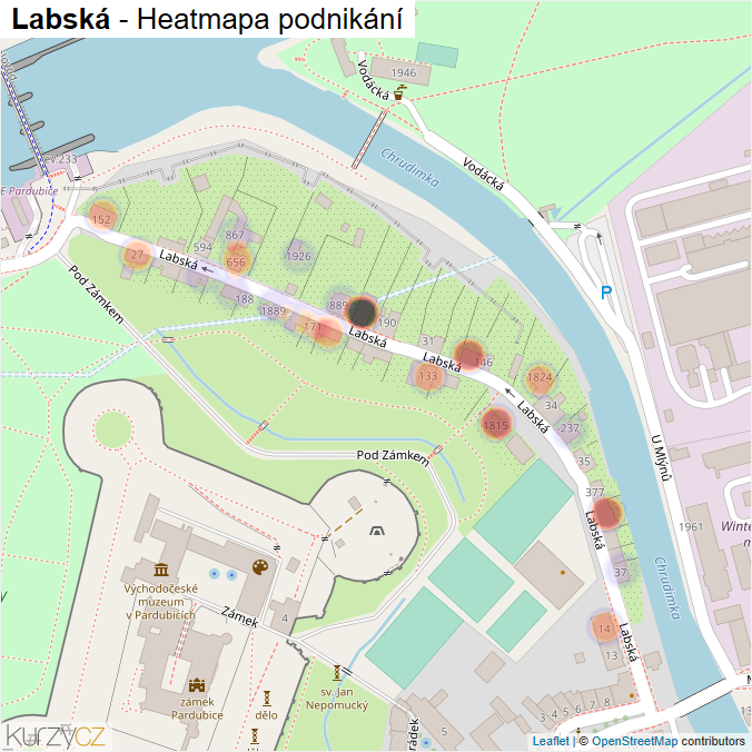 Mapa Labská - Firmy v ulici.