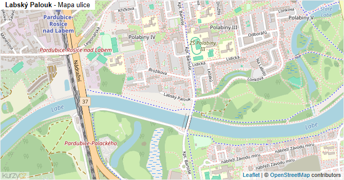 Labský Palouk - mapa ulice