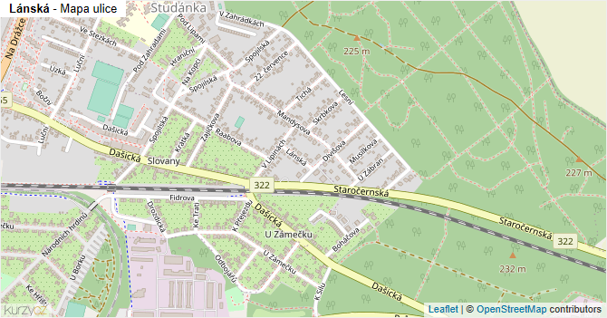 Lánská - mapa ulice
