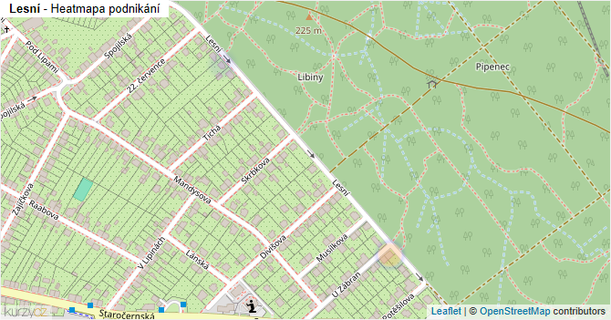 Lesní - mapa podnikání