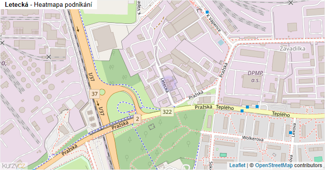 Letecká - mapa podnikání
