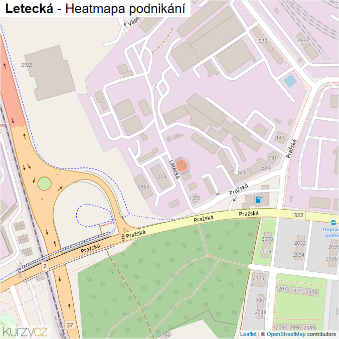 Mapa Letecká - Firmy v ulici.