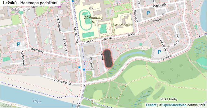 Ležáků - mapa podnikání